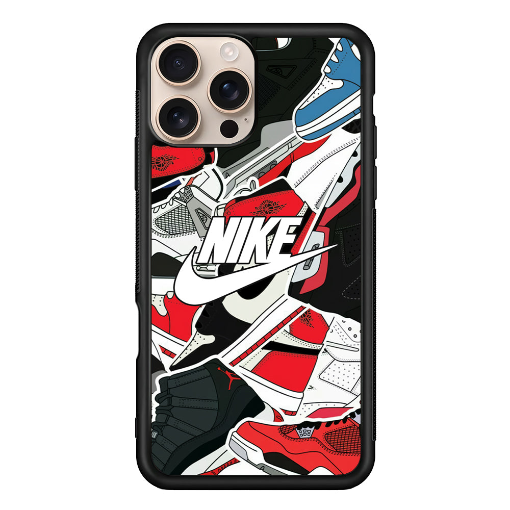 Nike Logo Shoes Pattern iPhone 16 Pro Max Case - Altracase