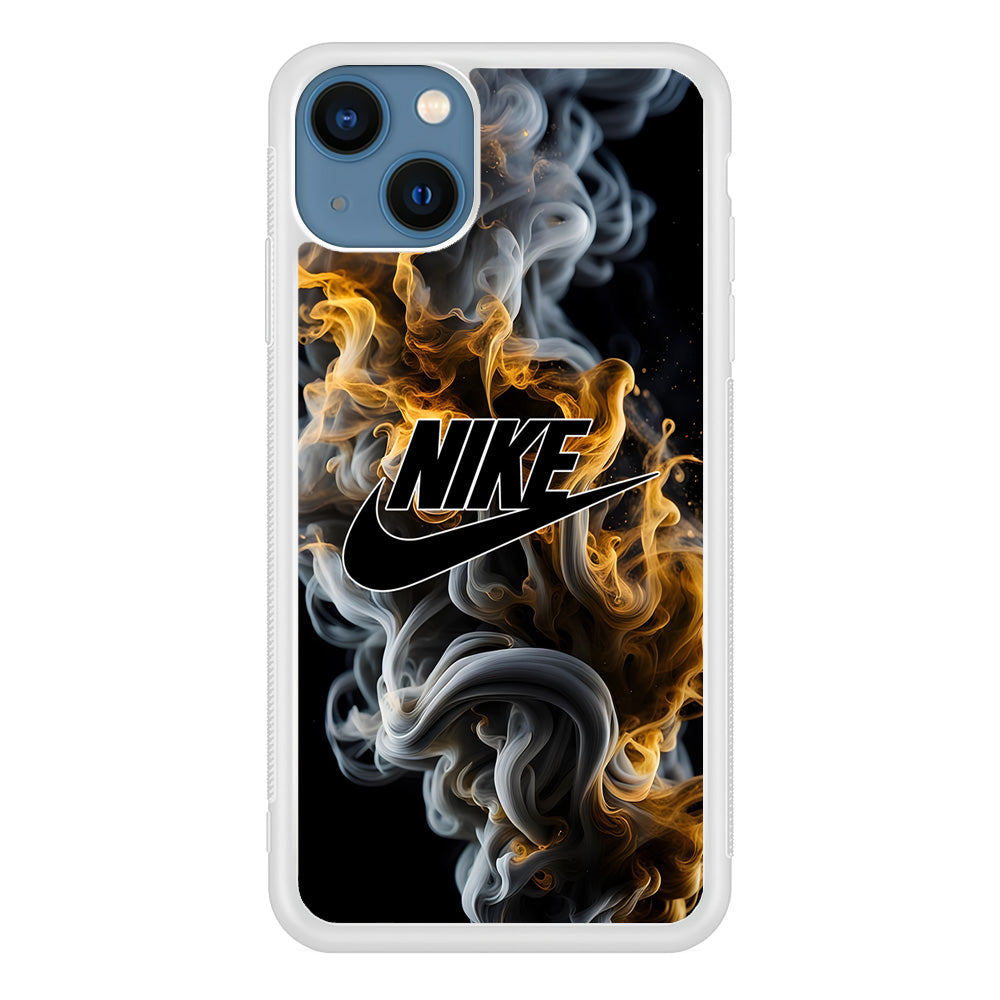 Nike Logo Smoke Mixed with Fire iPhone 15 Plus Case