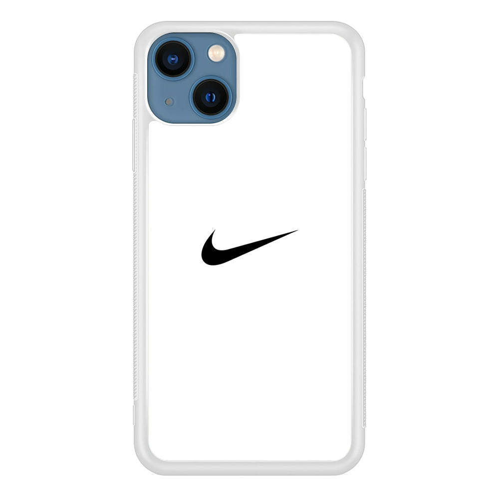 Nike Logo White Simple iPhone 15 Plus Case