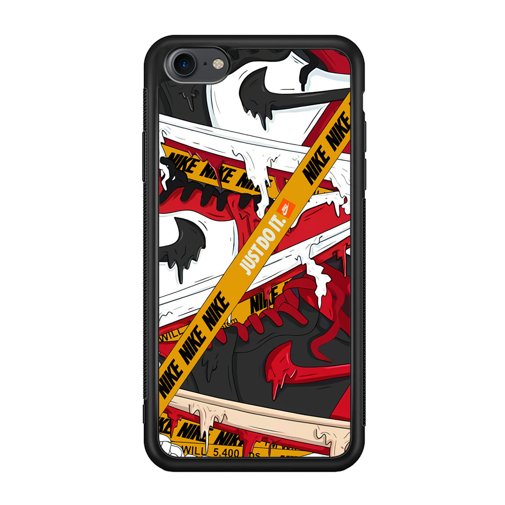 Nike Melt and Drip iPhone SE 2020 Case-Mobile Phone Case-Rubber Black (2D Case)-Altracase