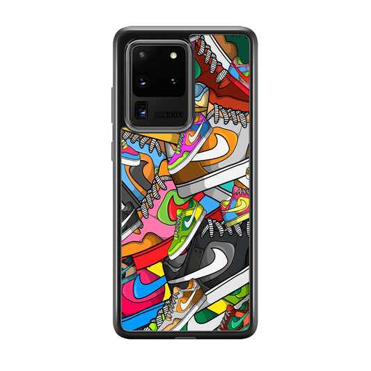 Nike Mix Shoes Samsung Galaxy S20 Ultra Case-Mobile Phone Case-Rubber Black (2D Case)-Altracase