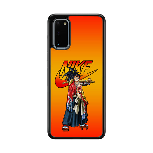 Nike Monkey D Luffy Samsung Galaxy S20 Case-Mobile Phone Case-Rubber Black (2D Case)-Altracase