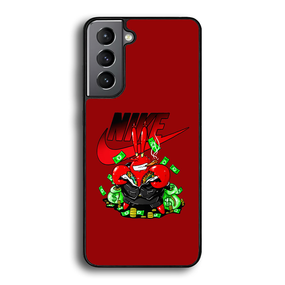 Nike Mr. Krabs Gangster Samsung Galaxy S23 Plus Case-Mobile Phone Case-Rubber Black (2D Case)-Altracase