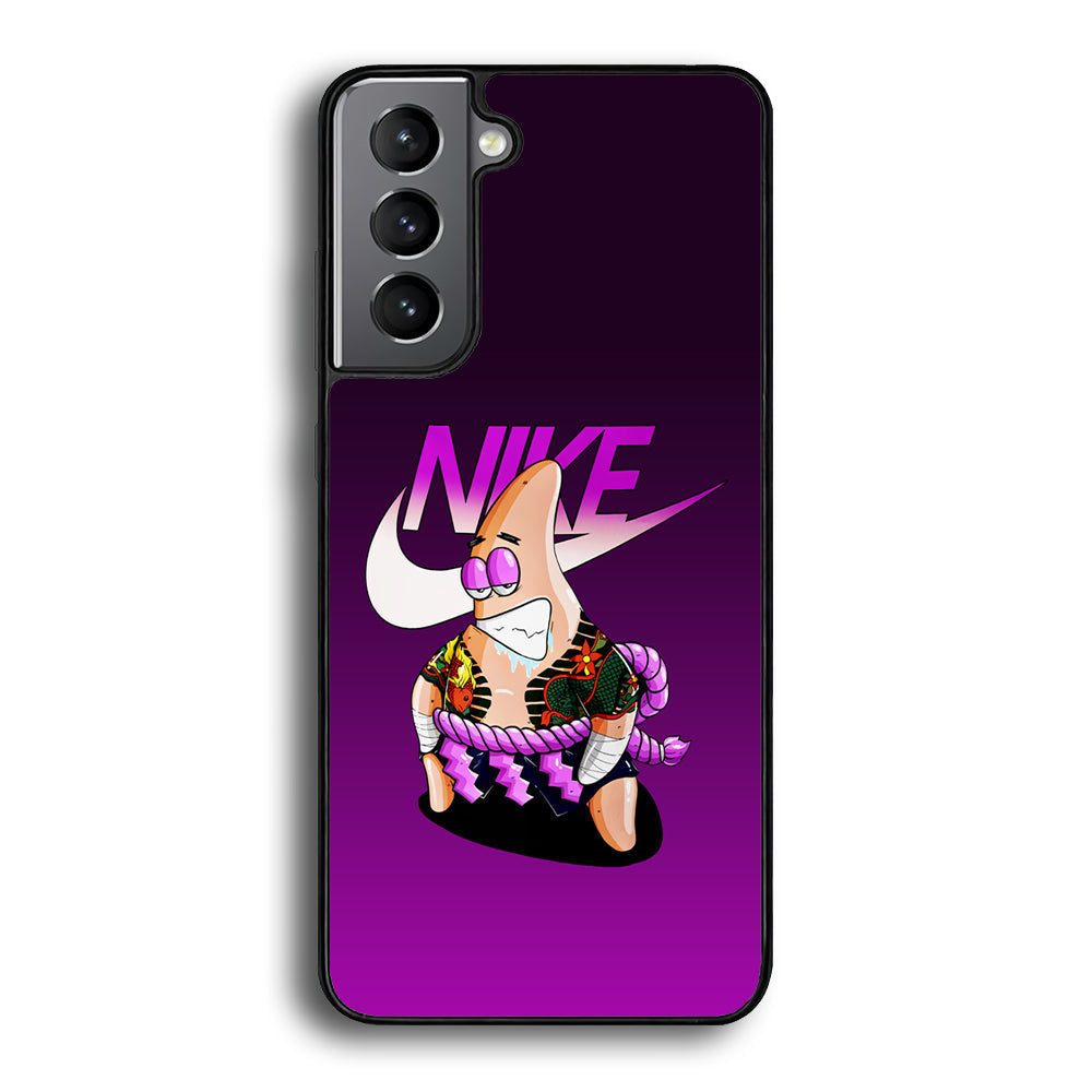 Nike Patrick Star Gangster Samsung Galaxy S24 Case-Mobile Phone Case-Rubber Black (2D Case)-Altracase