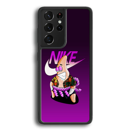 Nike Patrick Star Gangster Samsung Galaxy S21 Ultra Case-Mobile Phone Case-Rubber Black (2D Case)-Altracase