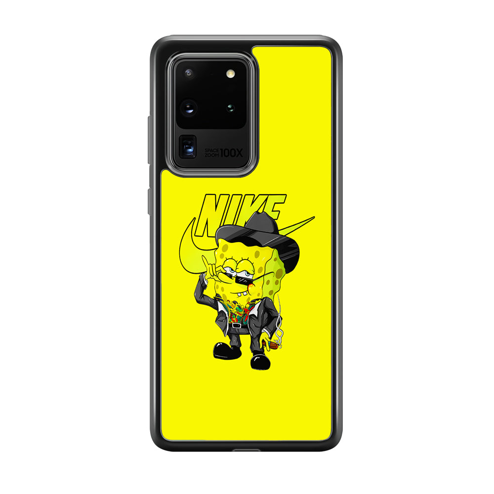 Nike Spongebob Executive Samsung Galaxy S20 Ultra Case-Mobile Phone Case-Rubber Black (2D Case)-Altracase