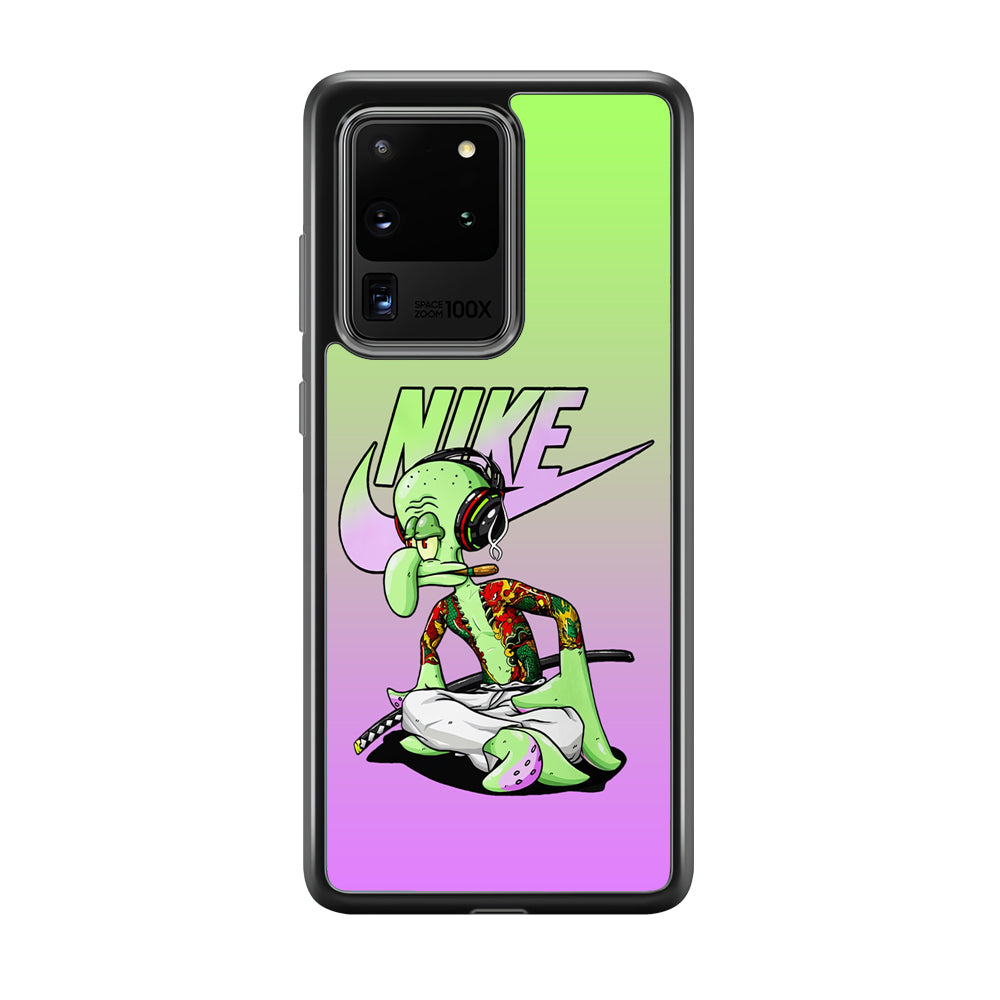 Nike Squidward Gangster Samsung Galaxy S20 Ultra Case-Mobile Phone Case-Rubber Black (2D Case)-Altracase