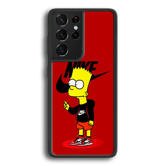 Nike Style Bart Simpson Samsung Galaxy S21 Ultra Case-Mobile Phone Case-Rubber Black (2D Case)-Altracase
