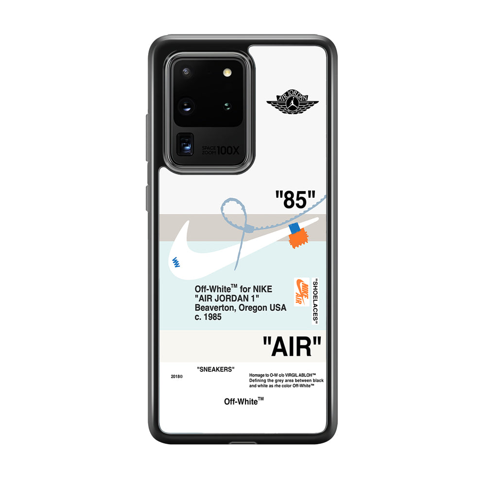 Nike X Air Jordan White Samsung Galaxy S20 Ultra Case-Mobile Phone Case-Rubber Black (2D Case)-Altracase