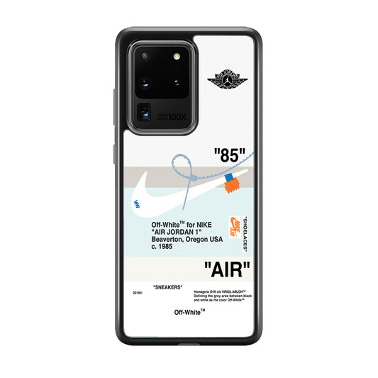 Nike X Air Jordan White Samsung Galaxy S20 Ultra Case-Mobile Phone Case-Rubber Black (2D Case)-Altracase