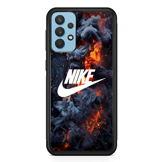Nike Fire Across The Darkness Samsung Galaxy A32 Case-Mobile Phone Case-Rubber Black (2D Case)-Altracase