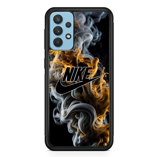 Nike Logo Smoke Mixed with Fire Samsung Galaxy A32 Case-Mobile Phone Case-Rubber Black (2D Case)-Altracase