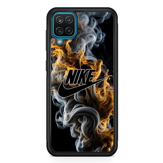 Nike Logo Smoke Mixed with Fire Samsung Galaxy A12 Case-Mobile Phone Case-Rubber Black (2D Case)-Altracase