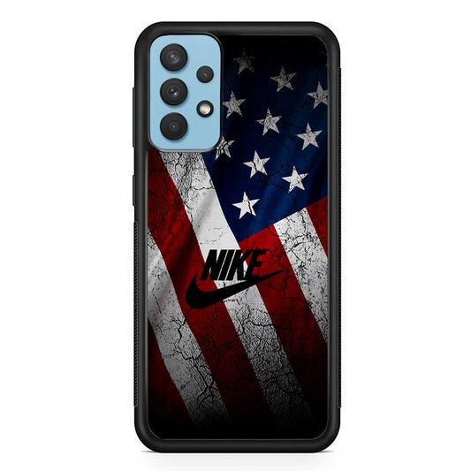Nike USA Flag Samsung Galaxy A32 Case-Mobile Phone Case-Rubber Black (2D Case)-Altracase