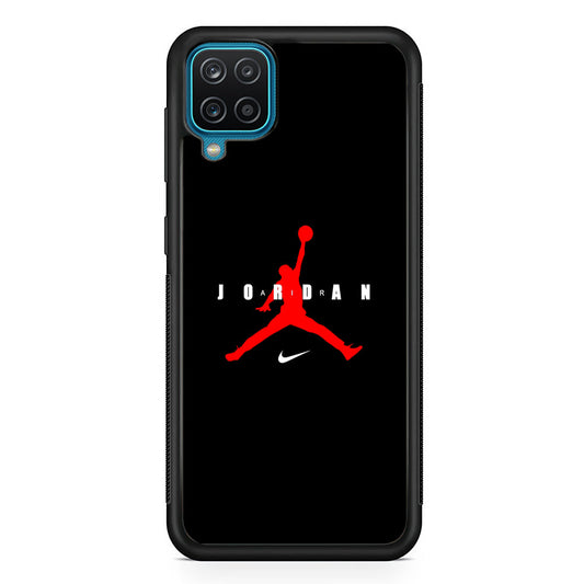 Nike X Air Jordan Logo Samsung Galaxy A12 Case-Mobile Phone Case-Rubber Black (2D Case)-Altracase