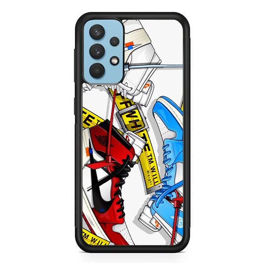 Nike X Air Jordan Shoes Collage Samsung Galaxy A32 Case-Mobile Phone Case-Rubber Black (2D Case)-Altracase