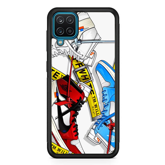 Nike X Air Jordan Shoes Collage Samsung Galaxy A12 Case-Mobile Phone Case-Rubber Black (2D Case)-Altracase