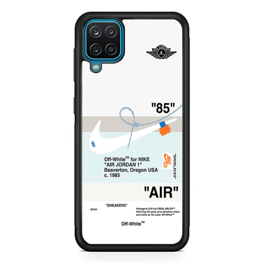 Nike X Air Jordan White Samsung Galaxy A12 Case-Mobile Phone Case-Rubber Black (2D Case)-Altracase