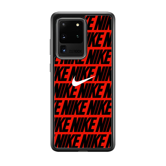 Nike in Red Samsung Galaxy S20 Ultra Case-Mobile Phone Case-Rubber Black (2D Case)-Altracase