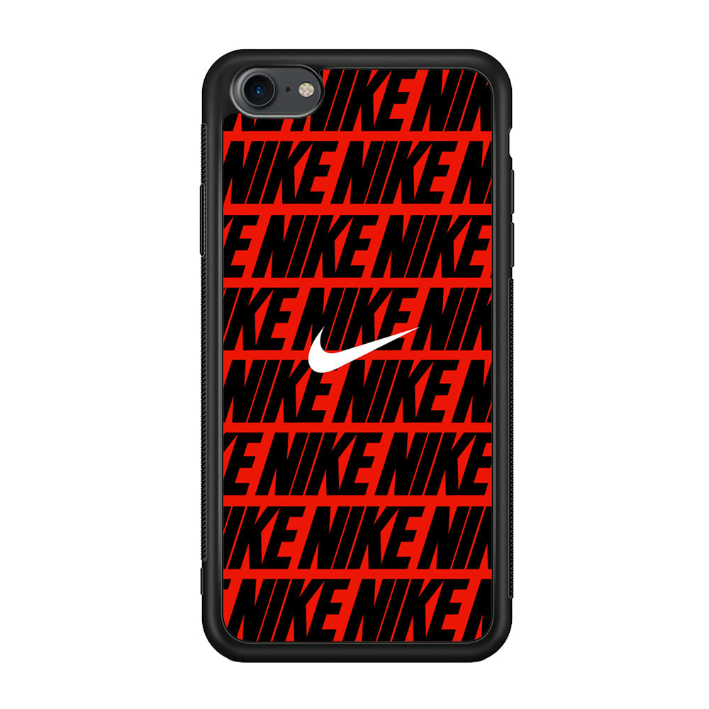 Nike in Red iPhone 7 Case-Mobile Phone Case-Rubber Black (2D Case)-Altracase