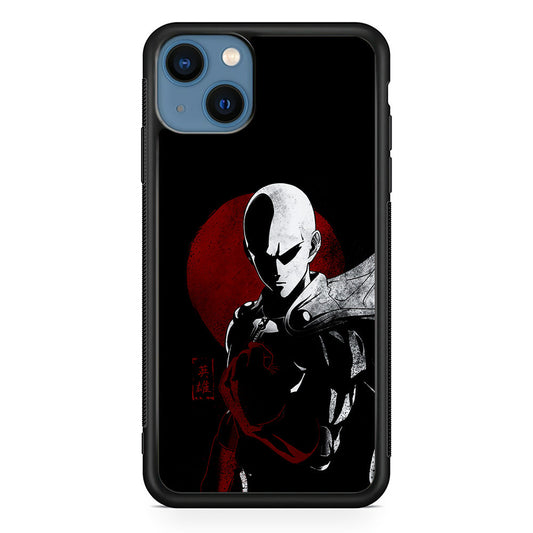 OPM Saitama Invincible iPhone 14 Case-Phone Case-Rubber Black (2D Case)-Altracase