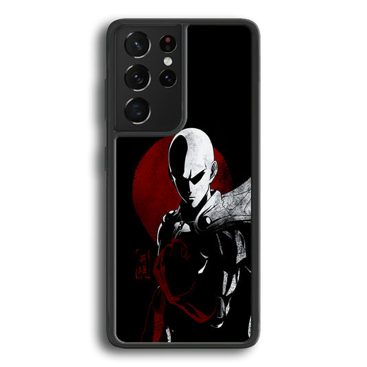 OPM Saitama Invincible Samsung Galaxy S21 Ultra Case-Phone Case-Rubber Black (2D Case)-Altracase