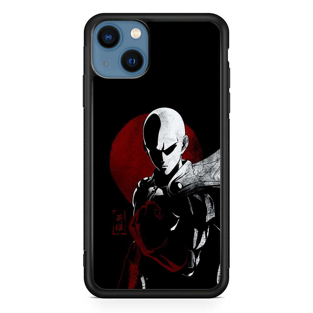 OPM Saitama Invincible iPhone 13 Mini Case-Phone Case-Rubber Black (2D Case)-Altracase
