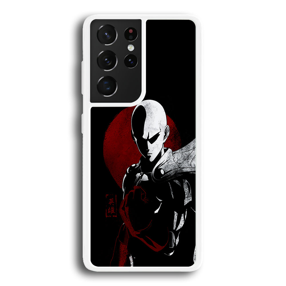OPM Saitama Invincible Samsung Galaxy S21 Ultra Case-Phone Case-Rubber White (2D Case)-Altracase