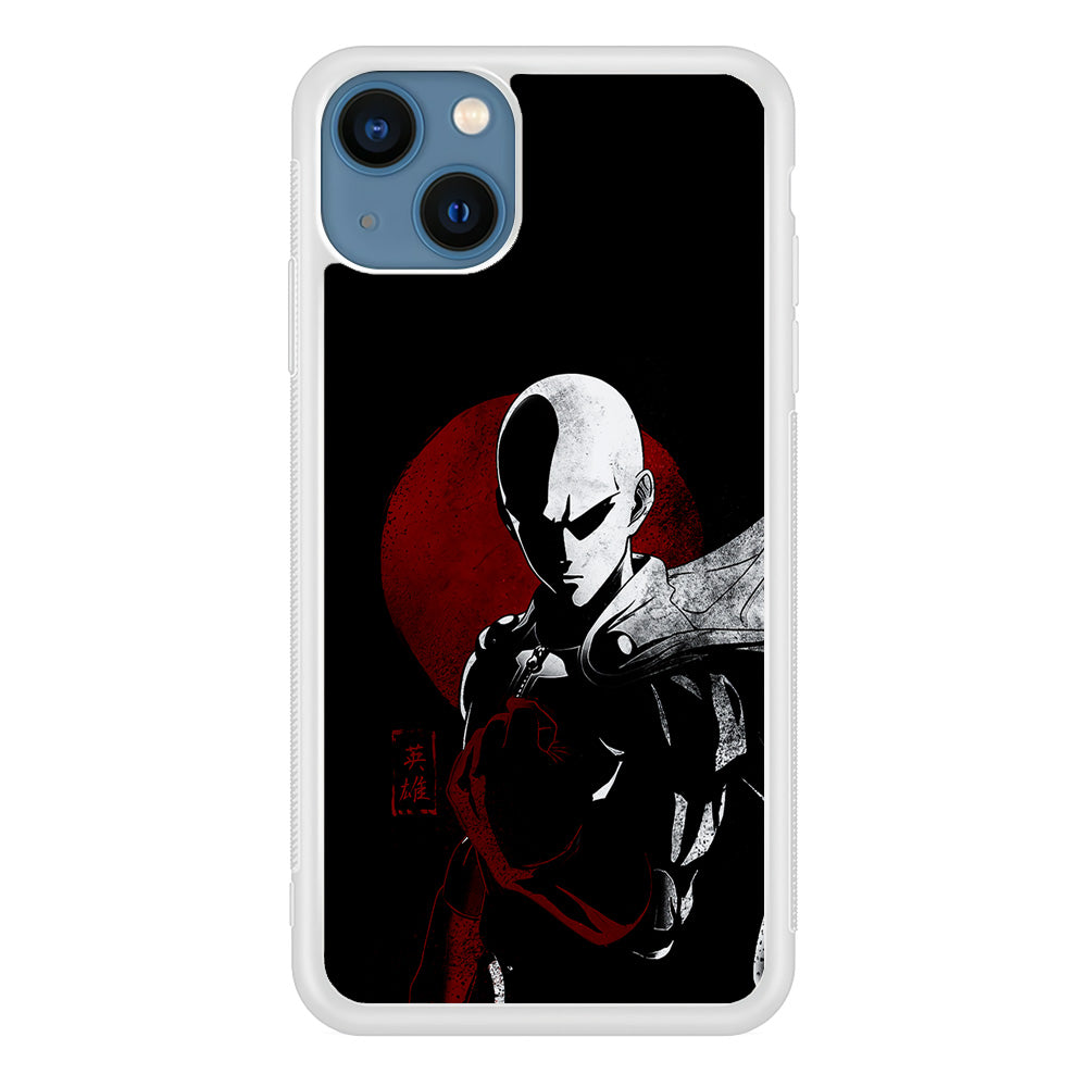 OPM Saitama Invincible iPhone 13 Mini Case-Phone Case-Rubber White (2D Case)-Altracase