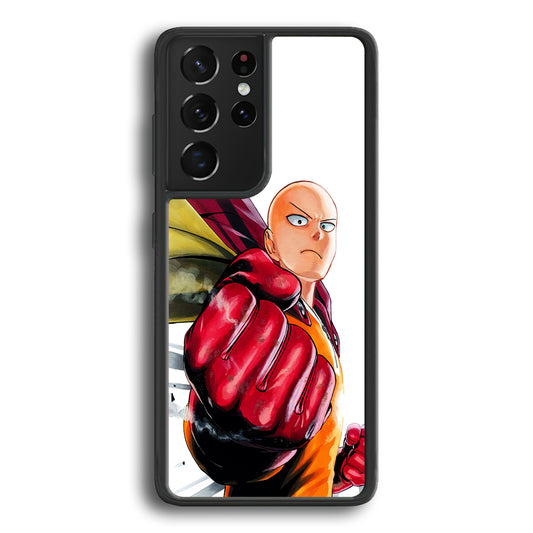 OPM Saitama Strong Punch Samsung Galaxy S21 Ultra Case-Phone Case-Rubber Black (2D Case)-Altracase
