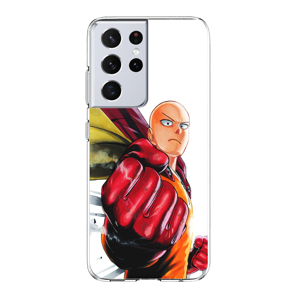 OPM Saitama Strong Punch Samsung Galaxy S21 Ultra Case-Phone Case-Clear Soft Case-Altracase