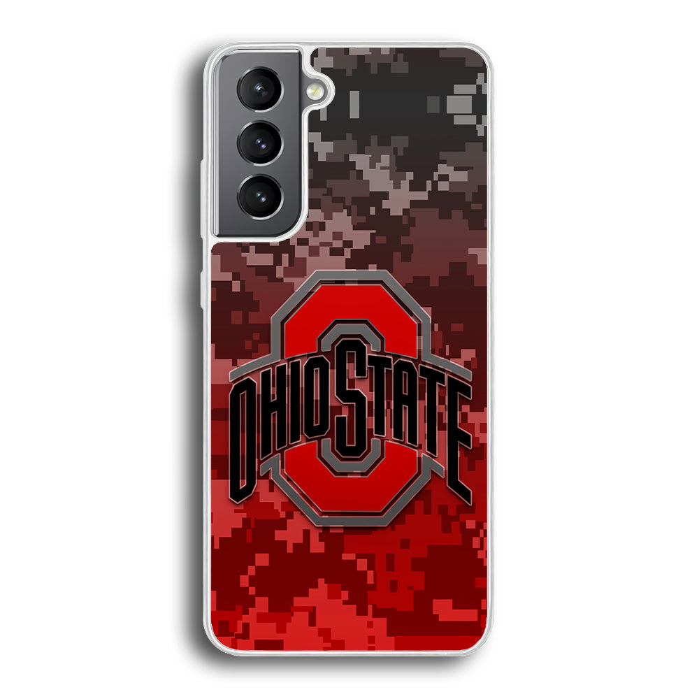 Ohio State Pixel Art Samsung Galaxy S24 Plus Case-Phone Case-Rubber White (2D Case)-Altracase