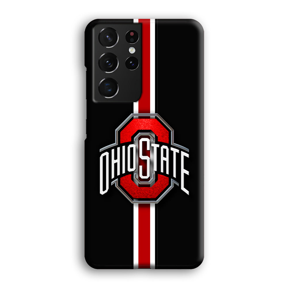 Ohio State White Red Line Samsung Galaxy S22 Ultra Case