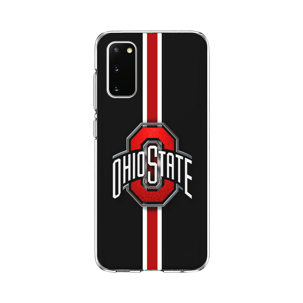 Ohio State White Red Line Samsung Galaxy S20 Case