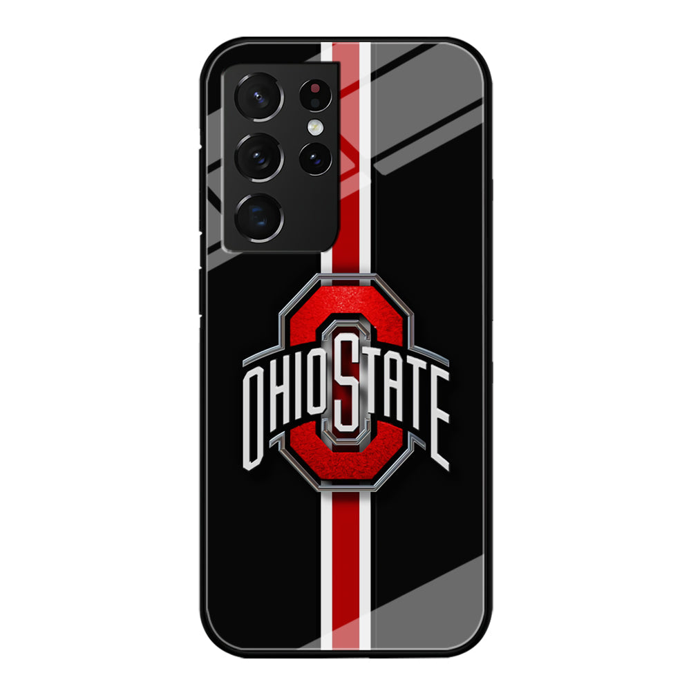 Ohio State White Red Line Samsung Galaxy S22 Ultra Case