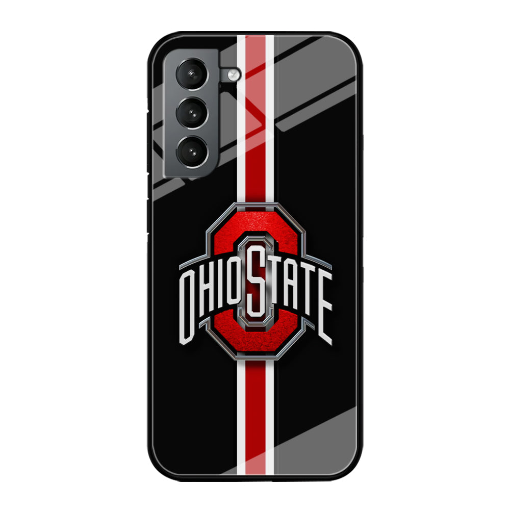 Ohio State White Red Line Samsung Galaxy S23 Plus Case-Phone Case-Tempered Glass Case-Altracase