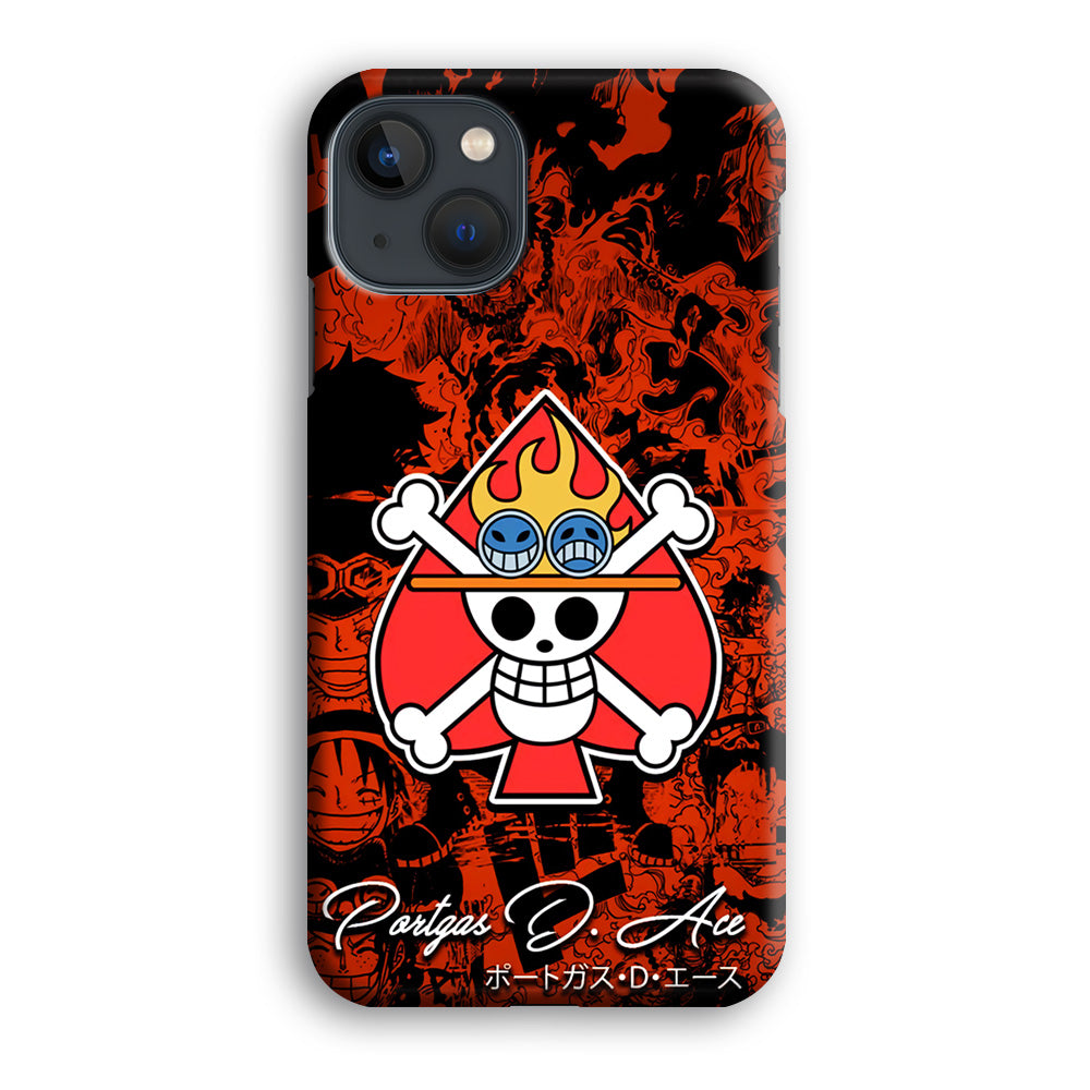 One Piece Ace Logo Comic iPhone 14 Plus Case