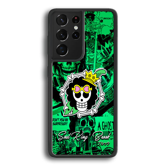 One Piece Brook Logo Comic Samsung Galaxy S21 Ultra Case-Phone Case-Rubber Black (2D Case)-Altracase