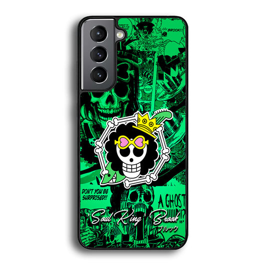 One Piece Brook Logo Comic Samsung Galaxy S24 Plus Case-Phone Case-Rubber Black (2D Case)-Altracase