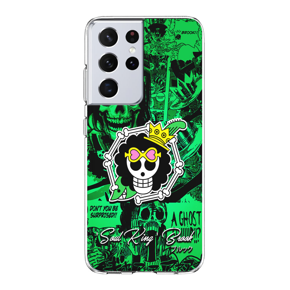 One Piece Brook Logo Comic Samsung Galaxy S21 Ultra Case-Phone Case-Clear Soft Case-Altracase