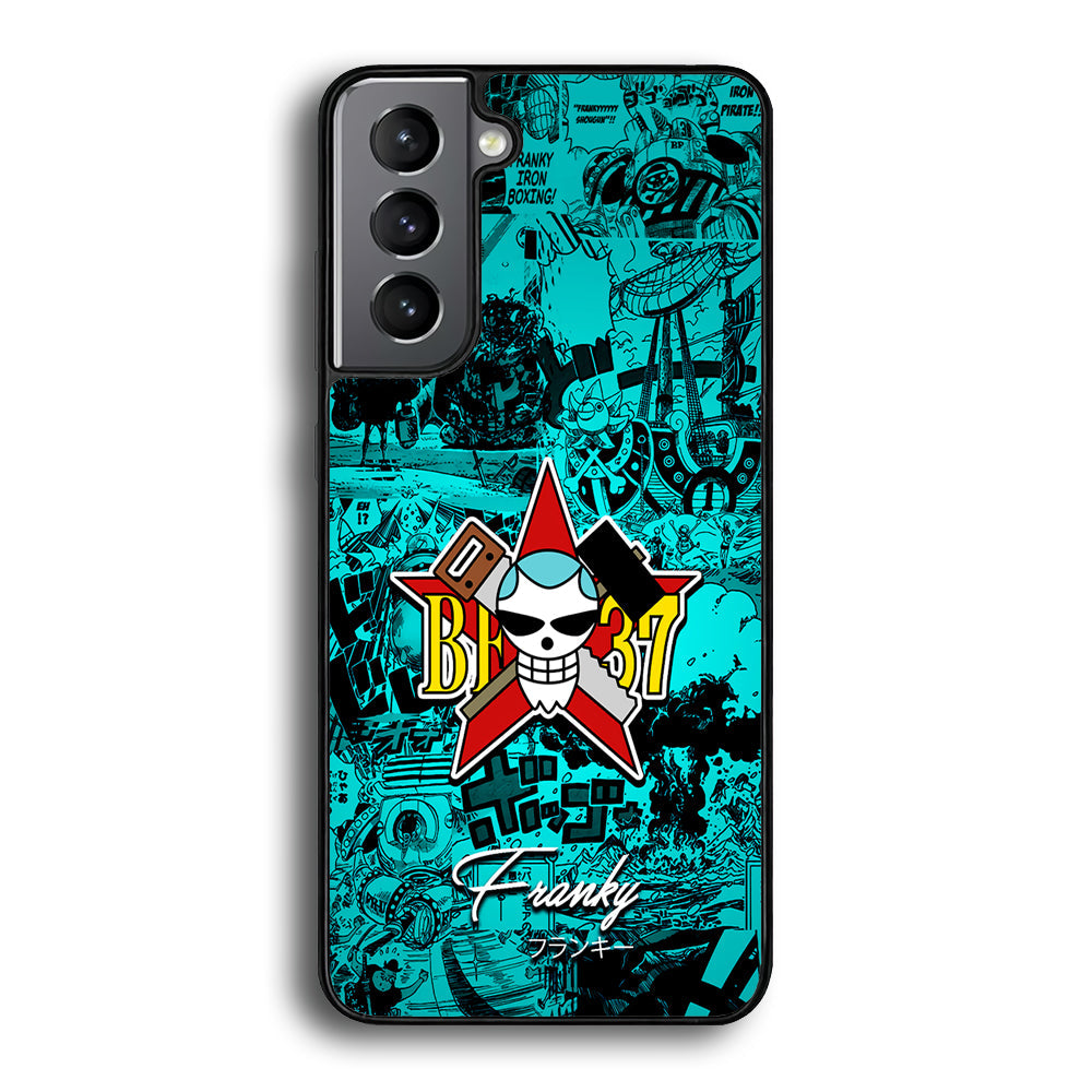 One Piece Franky Logo Comic Samsung Galaxy S24 Plus Case-Phone Case-Rubber Black (2D Case)-Altracase