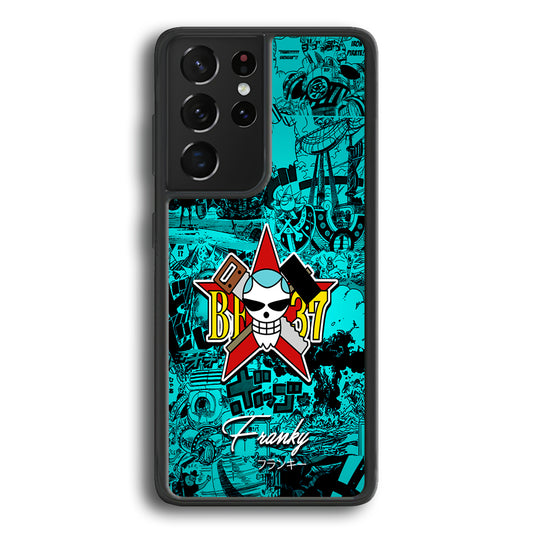 One Piece Franky Logo Comic Samsung Galaxy S21 Ultra Case-Phone Case-Rubber Black (2D Case)-Altracase