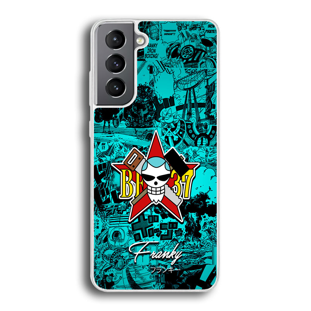 One Piece Franky Logo Comic Samsung Galaxy S24 Plus Case-Phone Case-Rubber White (2D Case)-Altracase