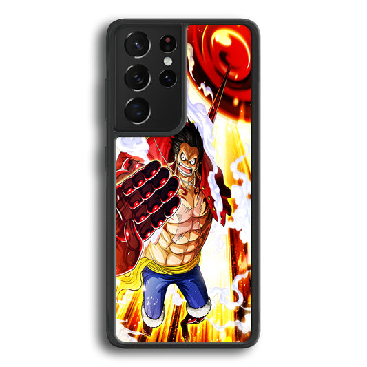 One Piece Luffy Gear Fourth Samsung Galaxy S21 Ultra Case-Phone Case-Rubber Black (2D Case)-Altracase