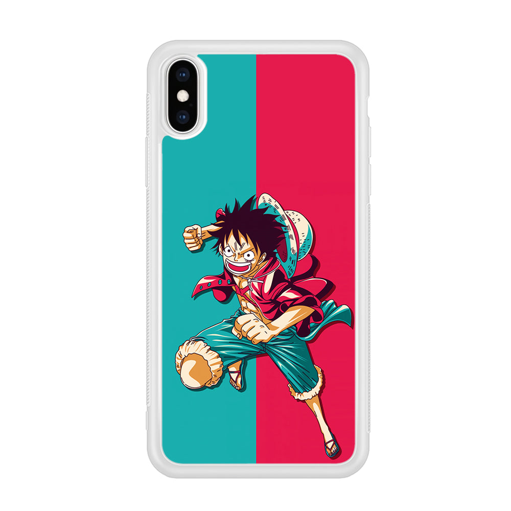 One Piece Luffy Red Blue iPhone X Case