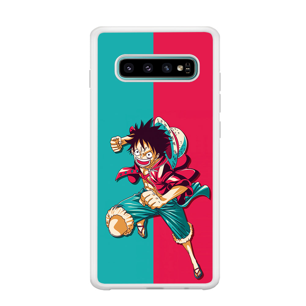 One Piece Luffy Red Blue Samsung Galaxy S10 Plus Case