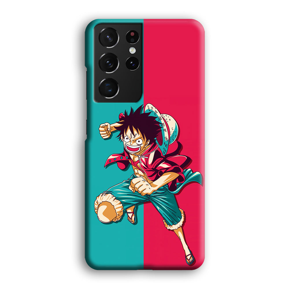 One Piece Luffy Red Blue Samsung Galaxy S22 Ultra Case