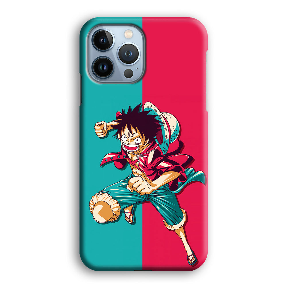 One Piece Luffy Red Blue iPhone 14 Pro Case