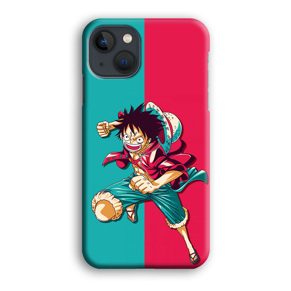 One Piece Luffy Red Blue iPhone 14 Plus Case