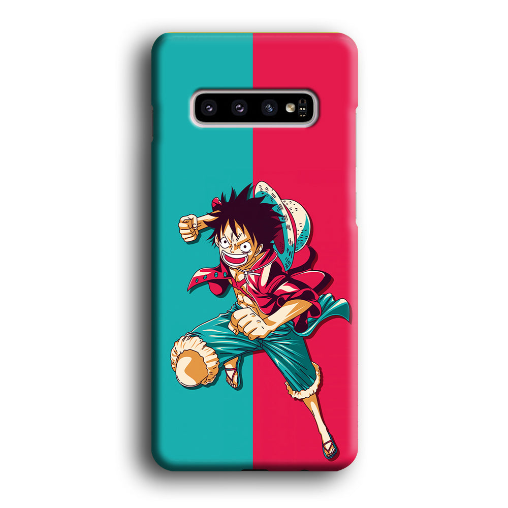 One Piece Luffy Red Blue Samsung Galaxy S10 Plus Case